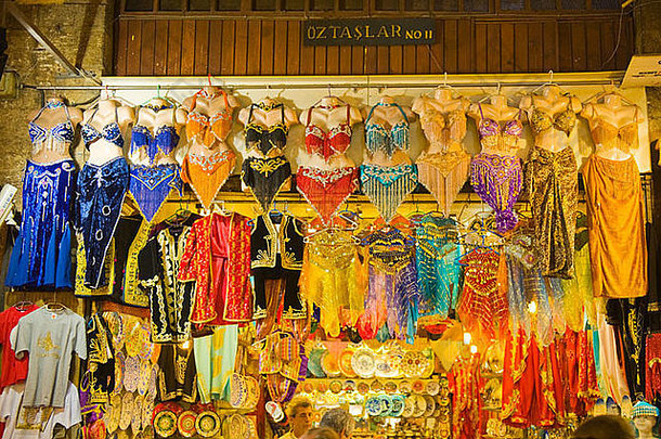 火鸡伊斯坦布尔世纪香料集市misircarsisi商店商店销售传统的肚子舞者服装