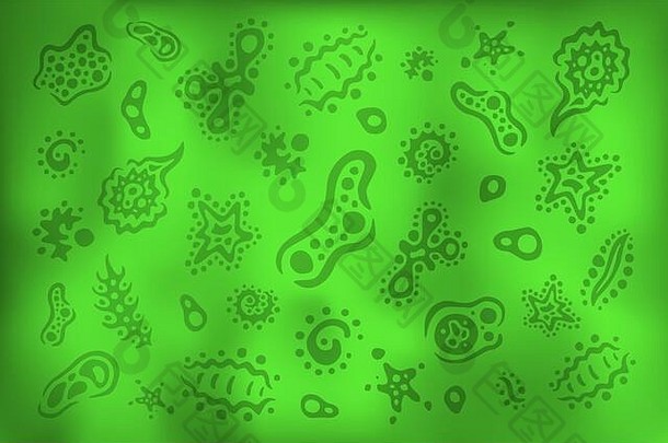 美丽的摘要绿色背景细菌酸