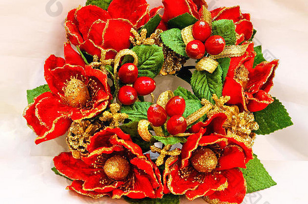 圣诞节装饰点缀红色的浆果花