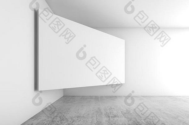 摘要空白色室内背景空白屏幕横幅安装角落里当代体系结构设计插图