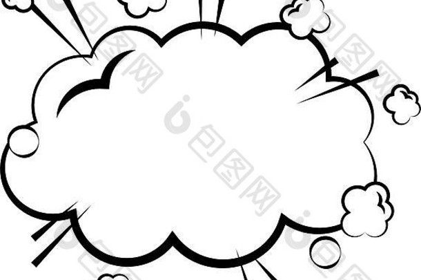 爆炸流行艺术云形状的图标