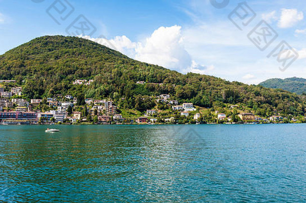 山边境瑞士意大利湖卢加诺
