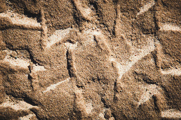 图形照片轮胎跟踪沙子
