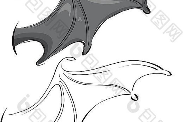 蝙蝠翅膀草图画集设计