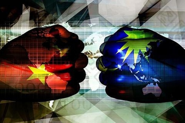 中国马来西亚不断升级的的紧张<strong>局势</strong>概念