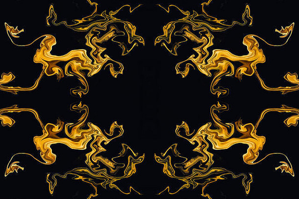 黄金艺术摘要设计模式丰富的皇家风格金颜色背景液体效果图形艺术作品