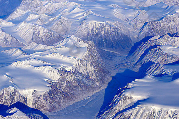 冰川格陵兰岛开始速度标题海图像飞机