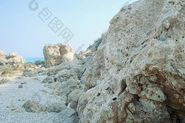 梅加利佩特拉美丽的野生海滩lefkada希腊
