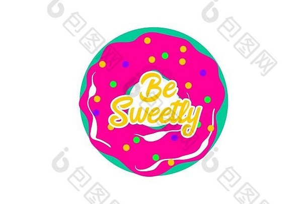 上釉甜甜圈模式彩色的甜甜圈流行艺术风格