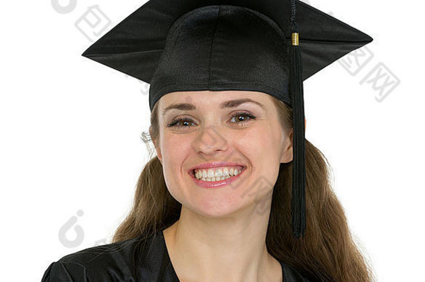 肖像快乐毕业女人