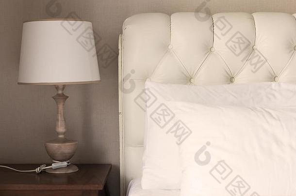 白色枕头白色奢侈品床上卧室效果颜色乌贼风格