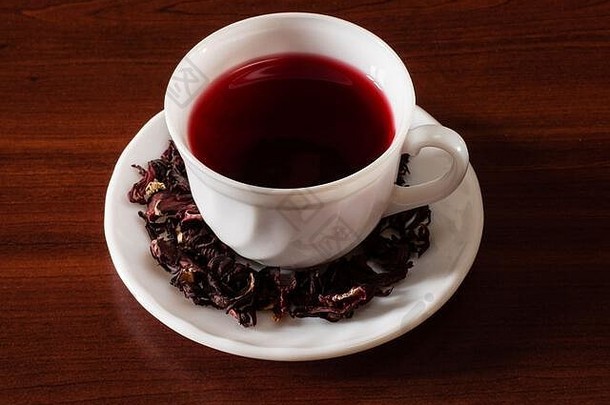 杯karkadeh红色的茶干花木表格