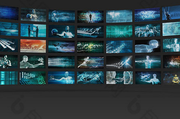视频墙摘要业务技术屏幕概念