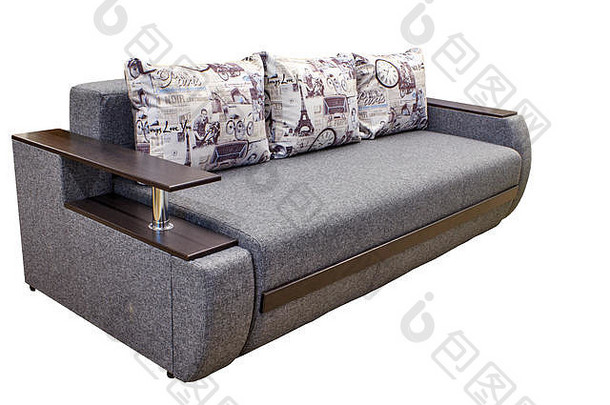 现代时尚的灰色的织物沙发枕头