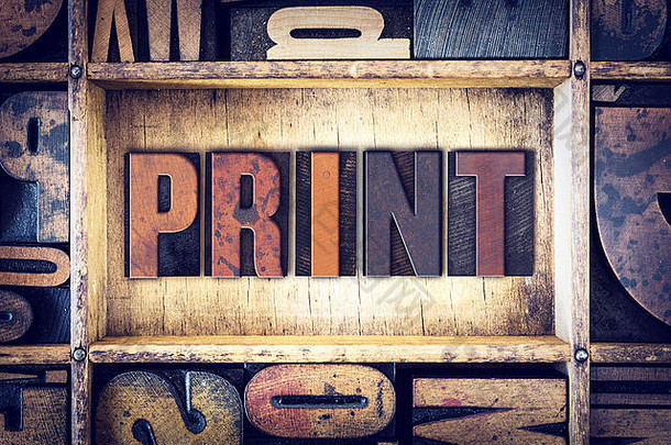 词打印写古董木凸版印刷的类型