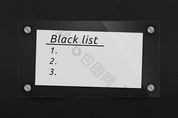 玻璃表纸黑色的列表