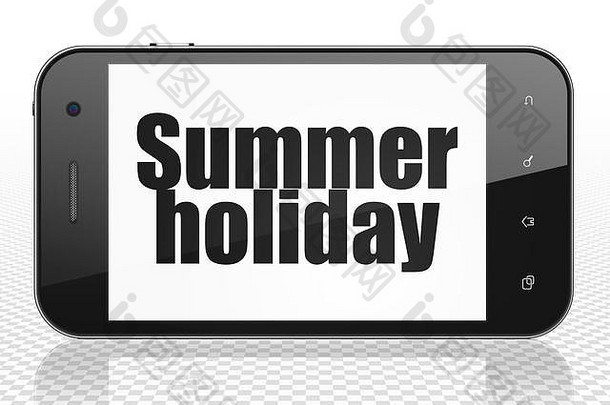 旅游概念智能手机夏天假期显示