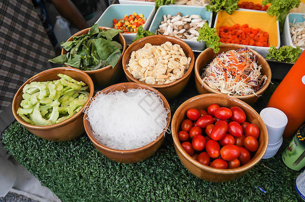 生材料木瓜沙拉成分烹饪<strong>泰国</strong>食物市场