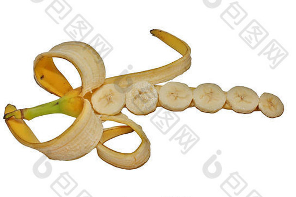 香蕉孤立的白色背景