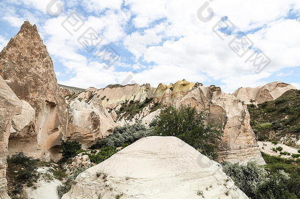 岩石形成卡帕多西亚内夫谢希尔城市火鸡