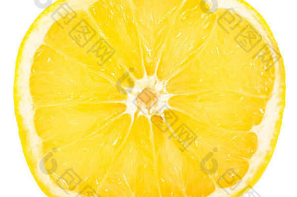 片<strong>黄色</strong>的葡萄柚孤立的白色背景