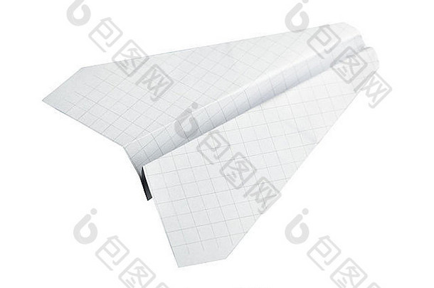 纸飞机孤立的白色背景