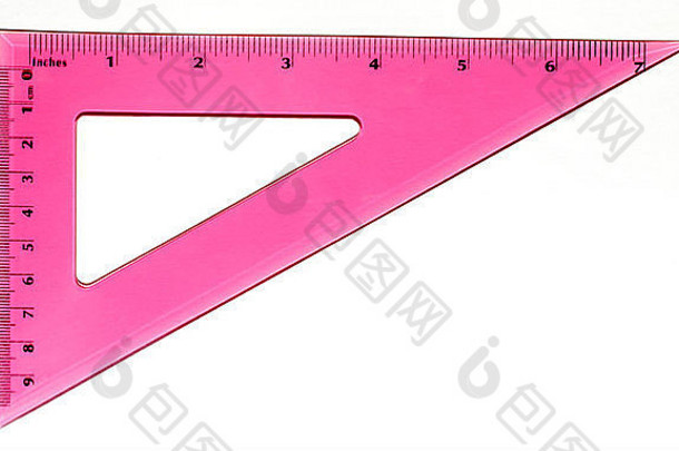粉红色的三角形几何测量工具