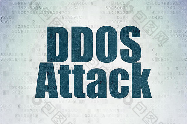 安全概念DDoS攻击数字数据纸背景
