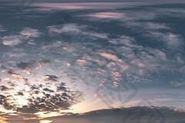 黑暗蓝色的天空日落美丽的太棒了云无缝的赫德里全景度角视图天顶图形游戏