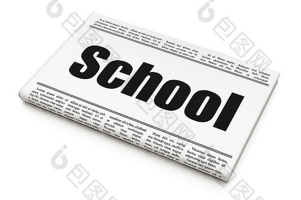 教育概念报纸标题学校