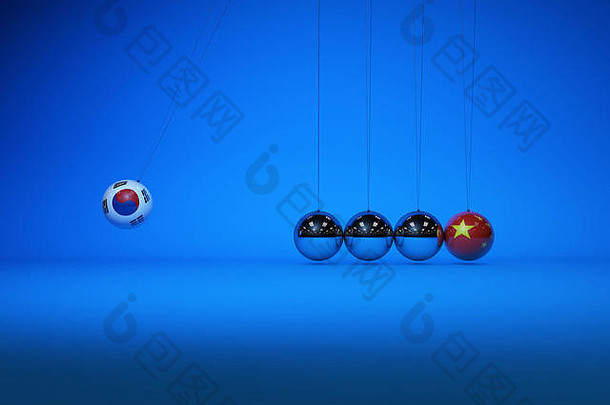 碰撞牛顿球通过能源竞争战斗国家