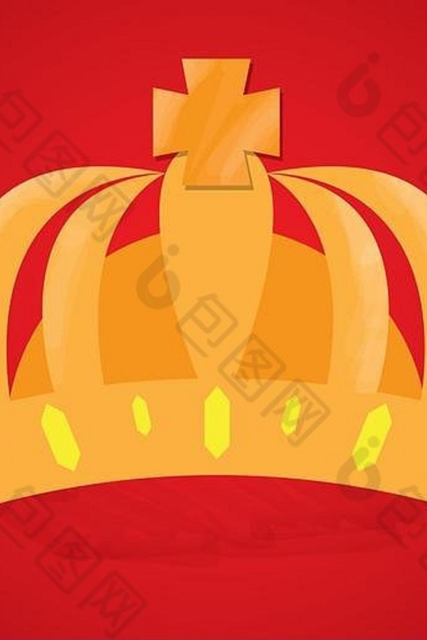 孤立的皇家皇冠红色的背景