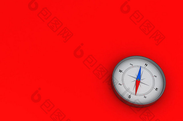 指南针红色的背景电脑艺术系列