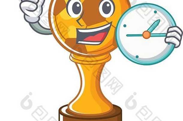 时钟足球奖杯吉祥物形状