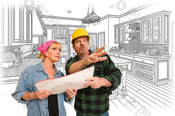 承包商会说话的客户自定义厨房画