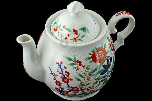色彩斑斓的花设计茶壶
