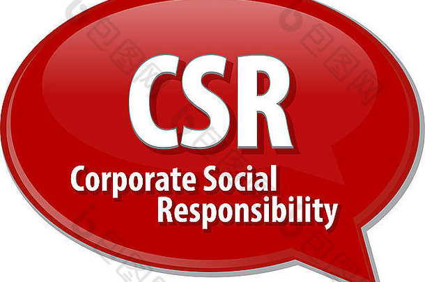 词演讲泡沫插图业务首字母缩写术语企业社会责任企业社会责任