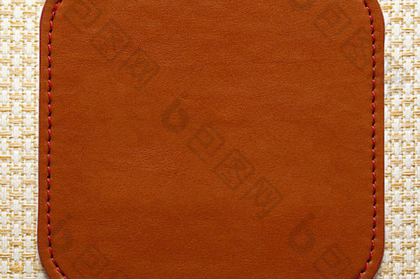 空白皮革棕色（的）标签织物背景