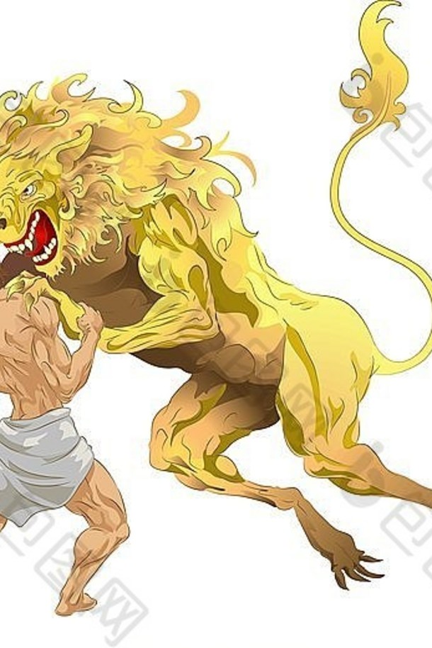 赫拉克勒斯赫拉克勒斯赫拉克勒斯经典神话战斗复仇女神的狮子犁地网格