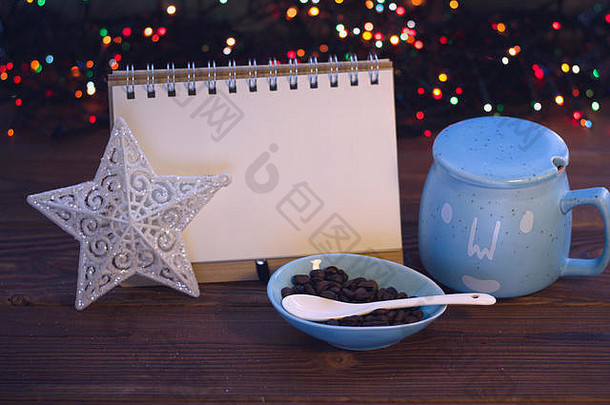 圣诞节生活咖啡糖碗笔记本