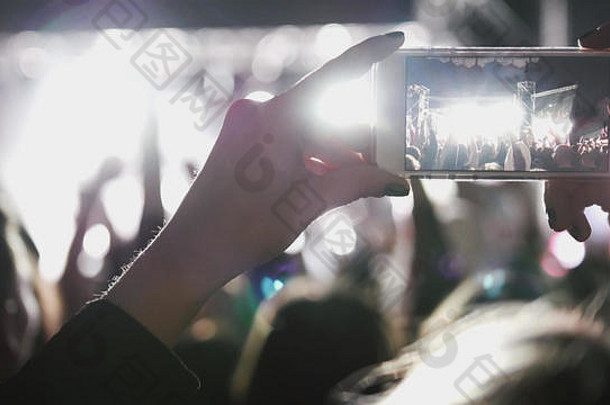 观众音乐音乐会拍摄视频智能手机