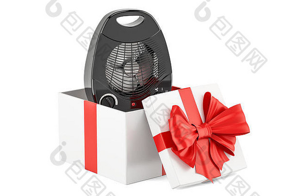 礼物概念风扇加热器内部礼物盒子呈现
