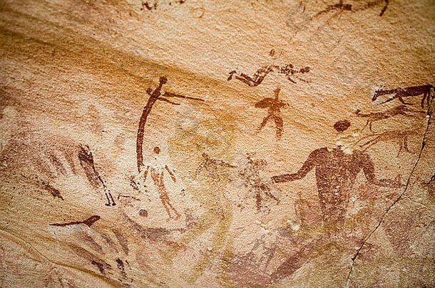 岩石艺术梅斯特卡维洞穴gilfkebir埃及的西方沙漠