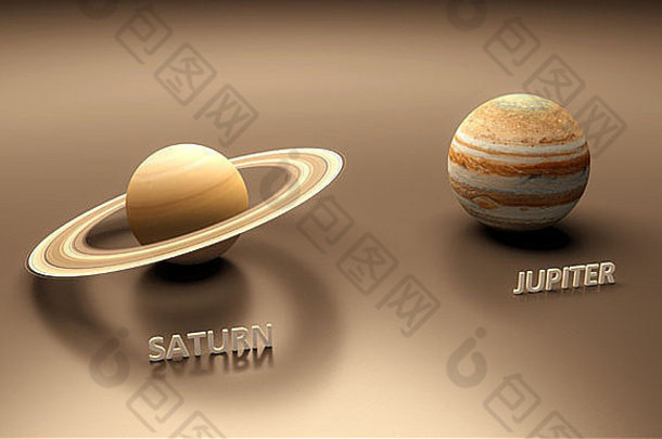 呈现大小相似表行星土星木星标题