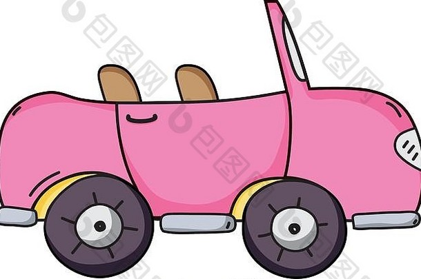 粉红色的体育运动车运输车辆