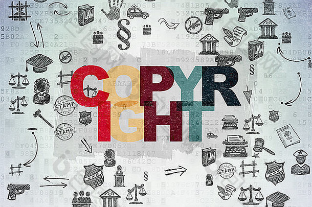 法律概念版权数字纸背景