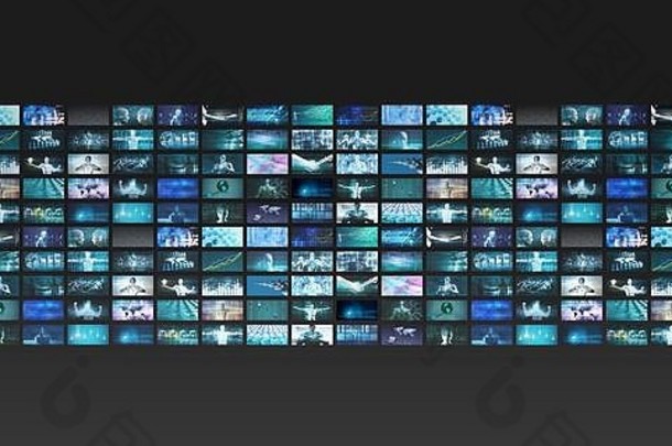 媒体技术概念视频墙背景