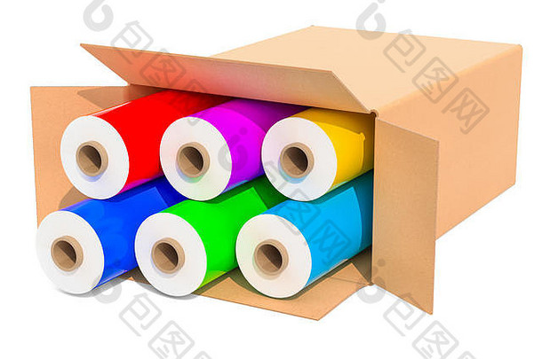 彩色的包装塑料拉伸电影纸板盒子呈现