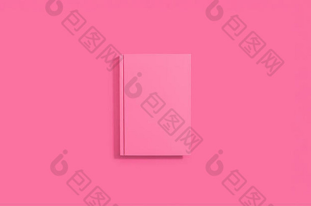 粉红色的笔记本日记杂志匹配粉红色的背景复制空间房间文本