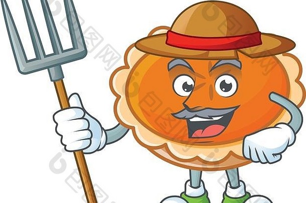 糕点橙色馅饼字符吉祥物农民